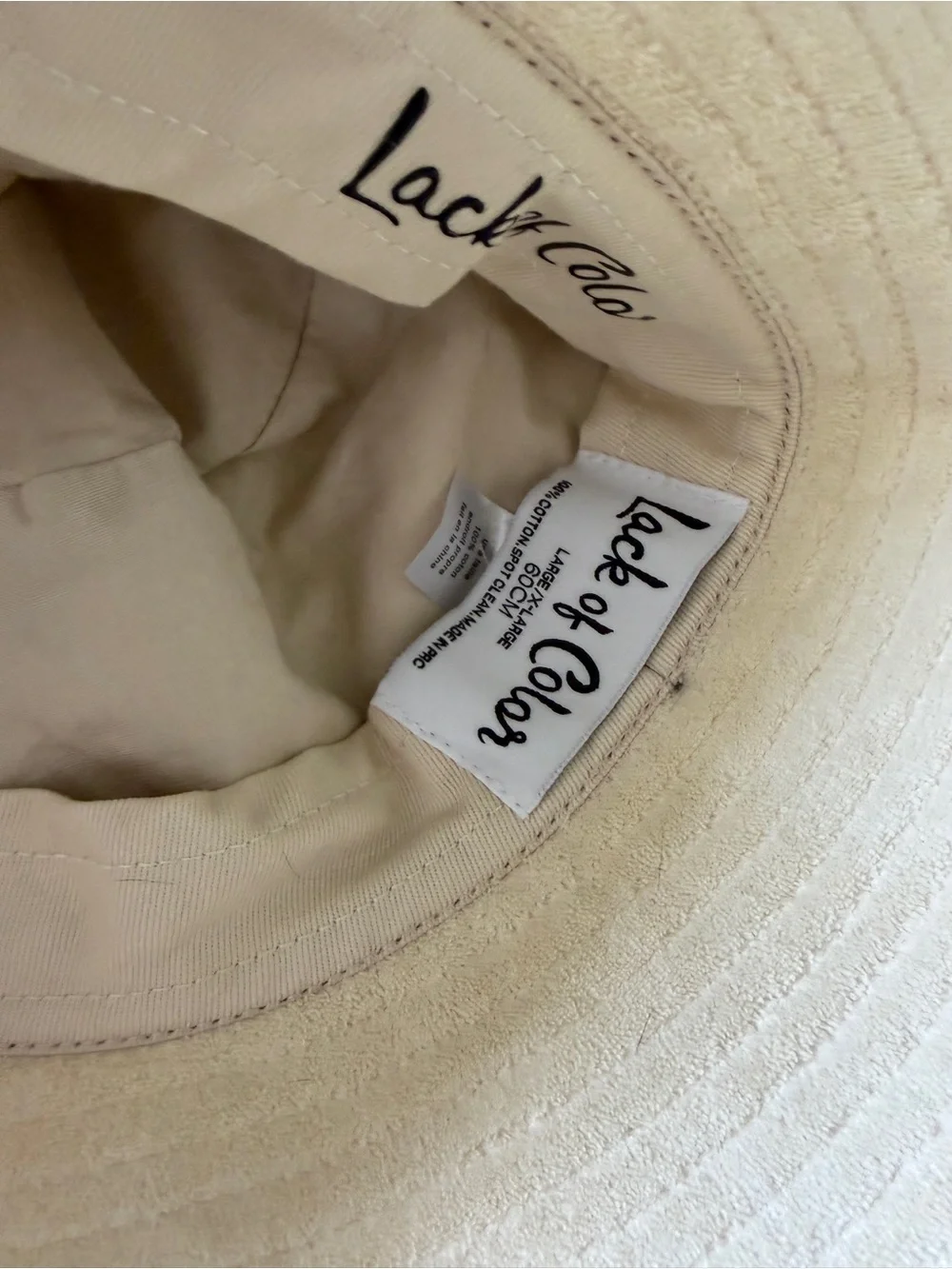 Lack Of Color Soft Cream Bucket Hat